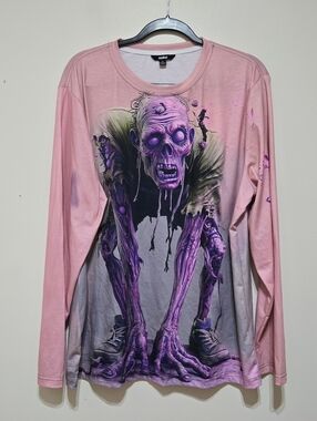 OUKU Men's Graphic Zombie Long Sleeve Tee
